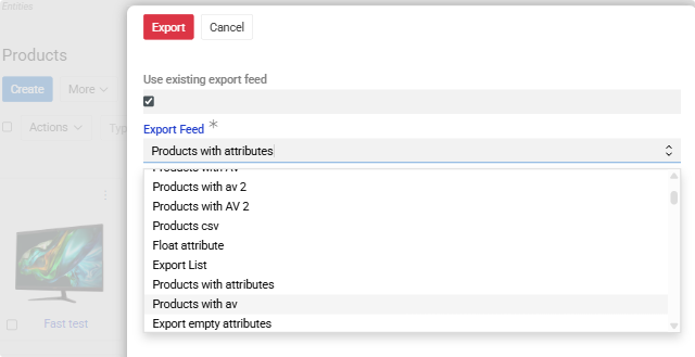 export From Entity With Feeds