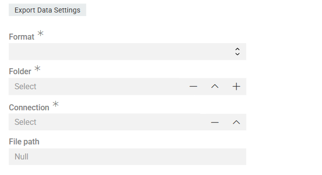 Export Data Settings SFTP