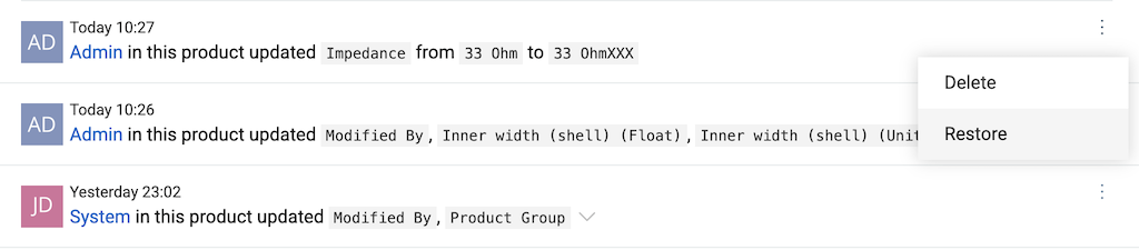 Restore in the activities