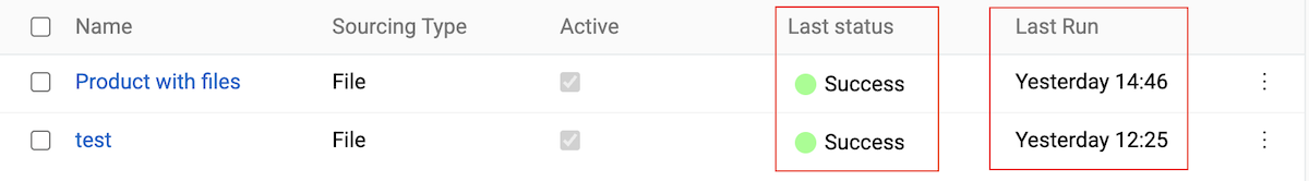 Last time and status