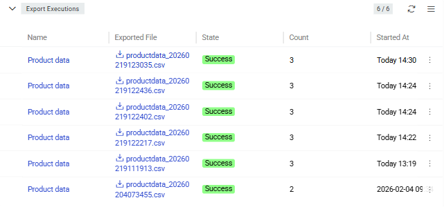 Export Executions Panel