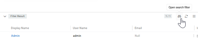 Filter Results Panel