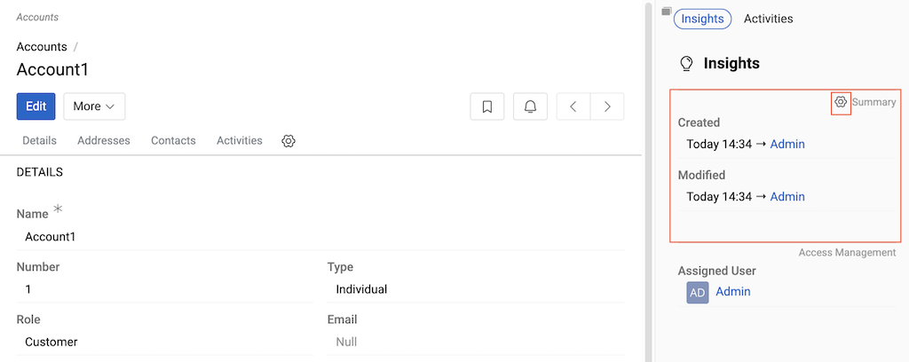 Account Summary View
