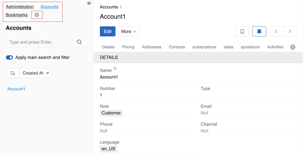 Account Navigation