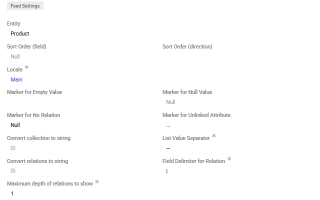 Feed Settings