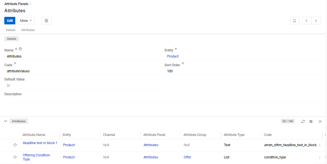 Attributes Panel