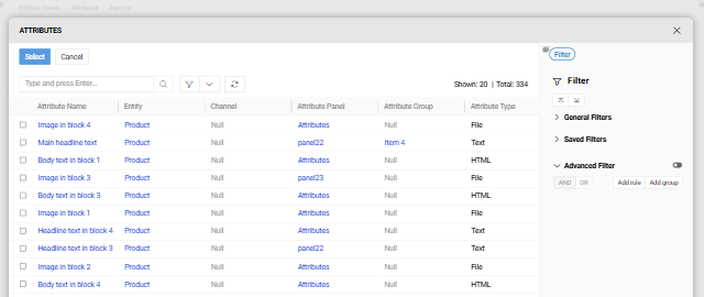 Select Attributes