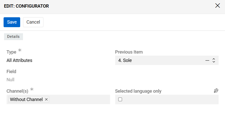Item Configuration