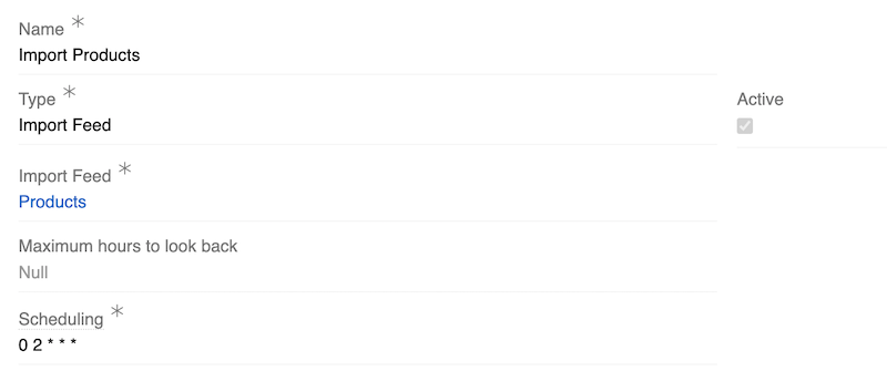 Import feed Scheduled