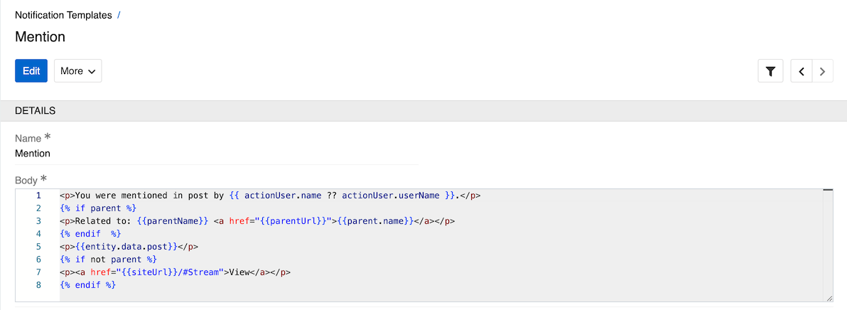 Notification Template
