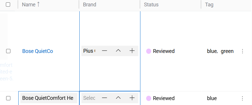 add or delete attributes via list view