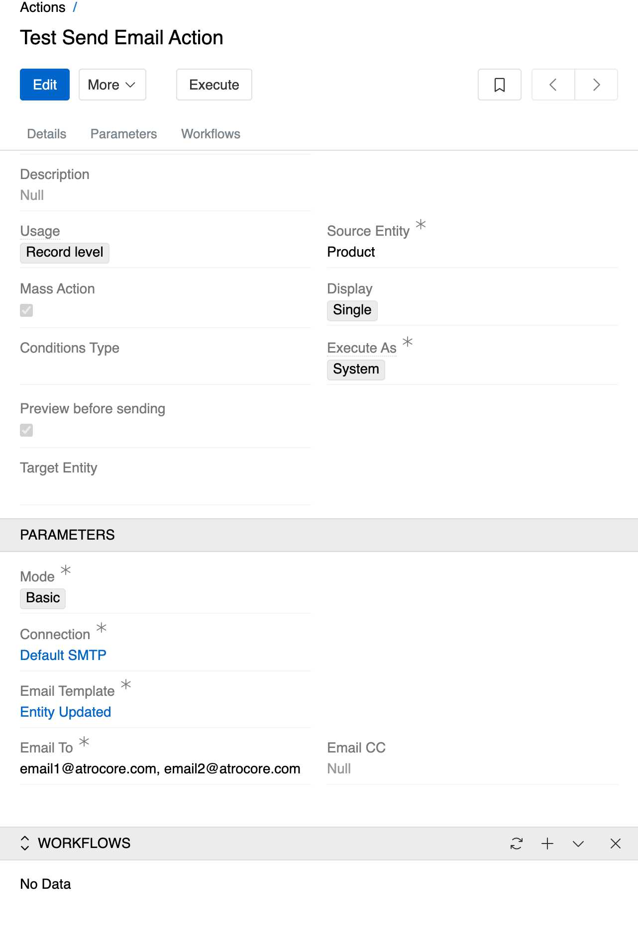 Send E-mail Configuration