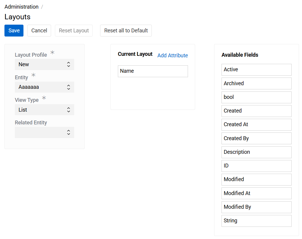 Layouts List View