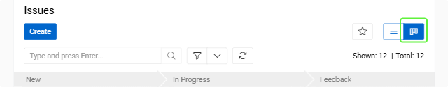 Kanban view button