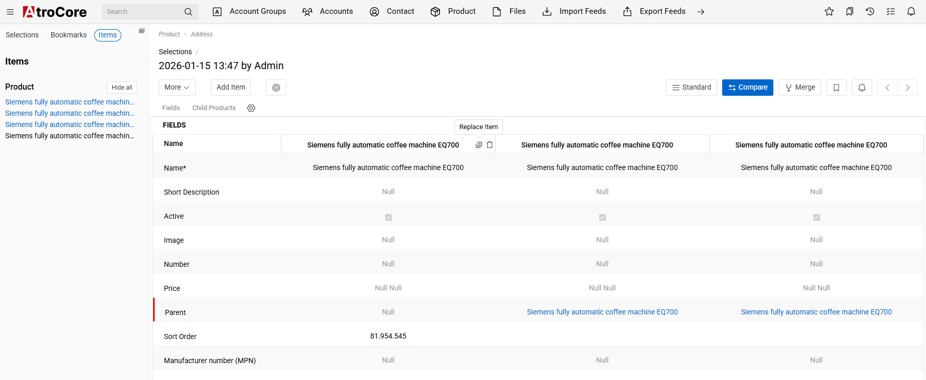 Comparison table