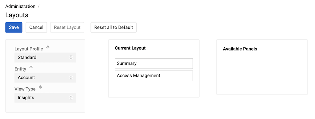 Layouts Insights Configuration