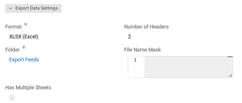 Export Data Settings Panel