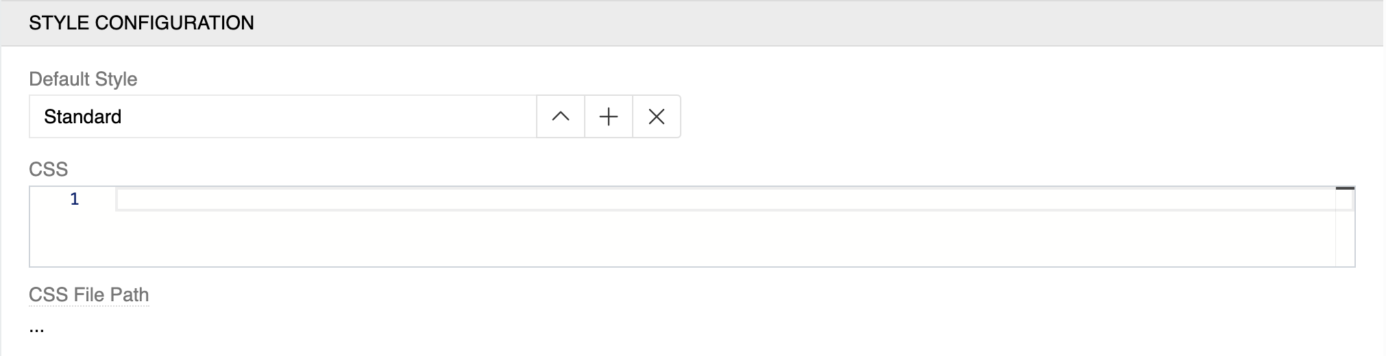 Style Configuration Panel