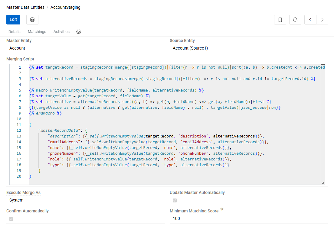 Master data entities