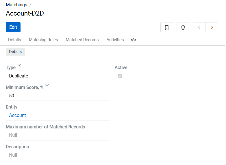 Matching Configuration Duplicate