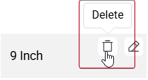 **Delete** (box) button