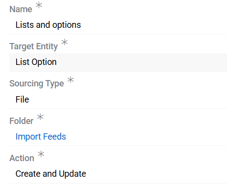 Import List Options