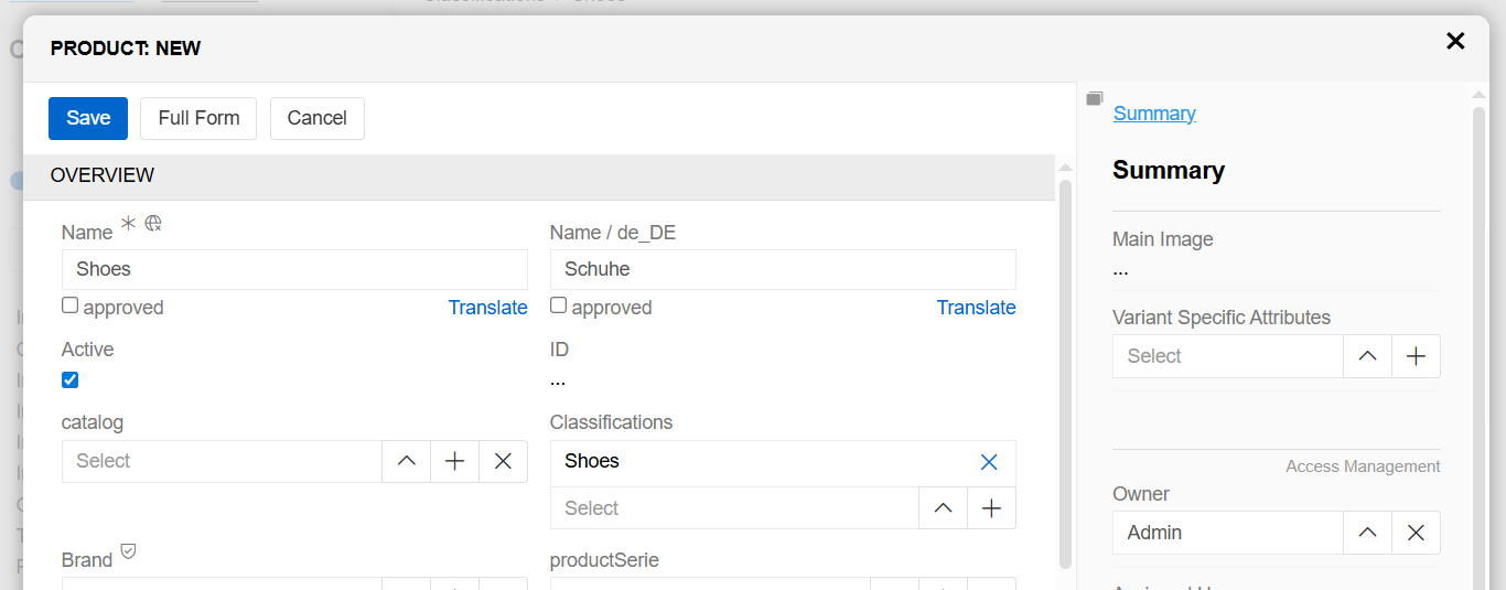 Creating products