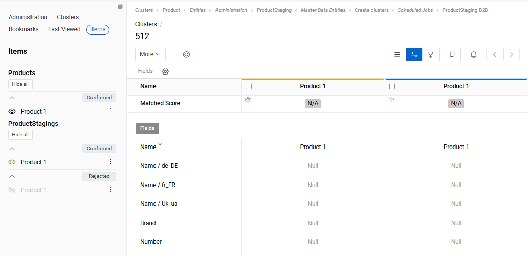 Cluster left sidebar