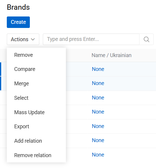 Brands mass actions