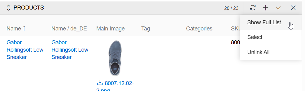 Show full list option