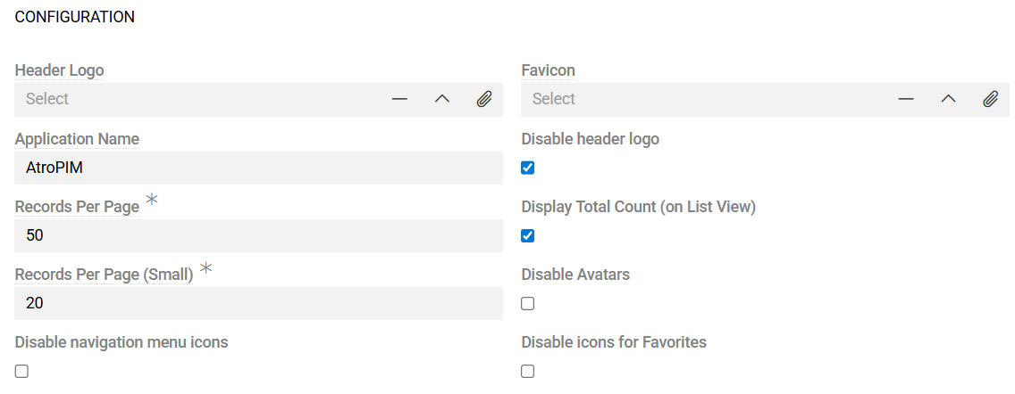 Configuration Panel