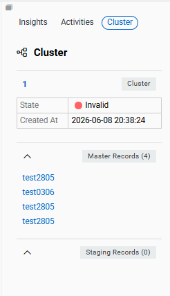 Cluster sidebar in record