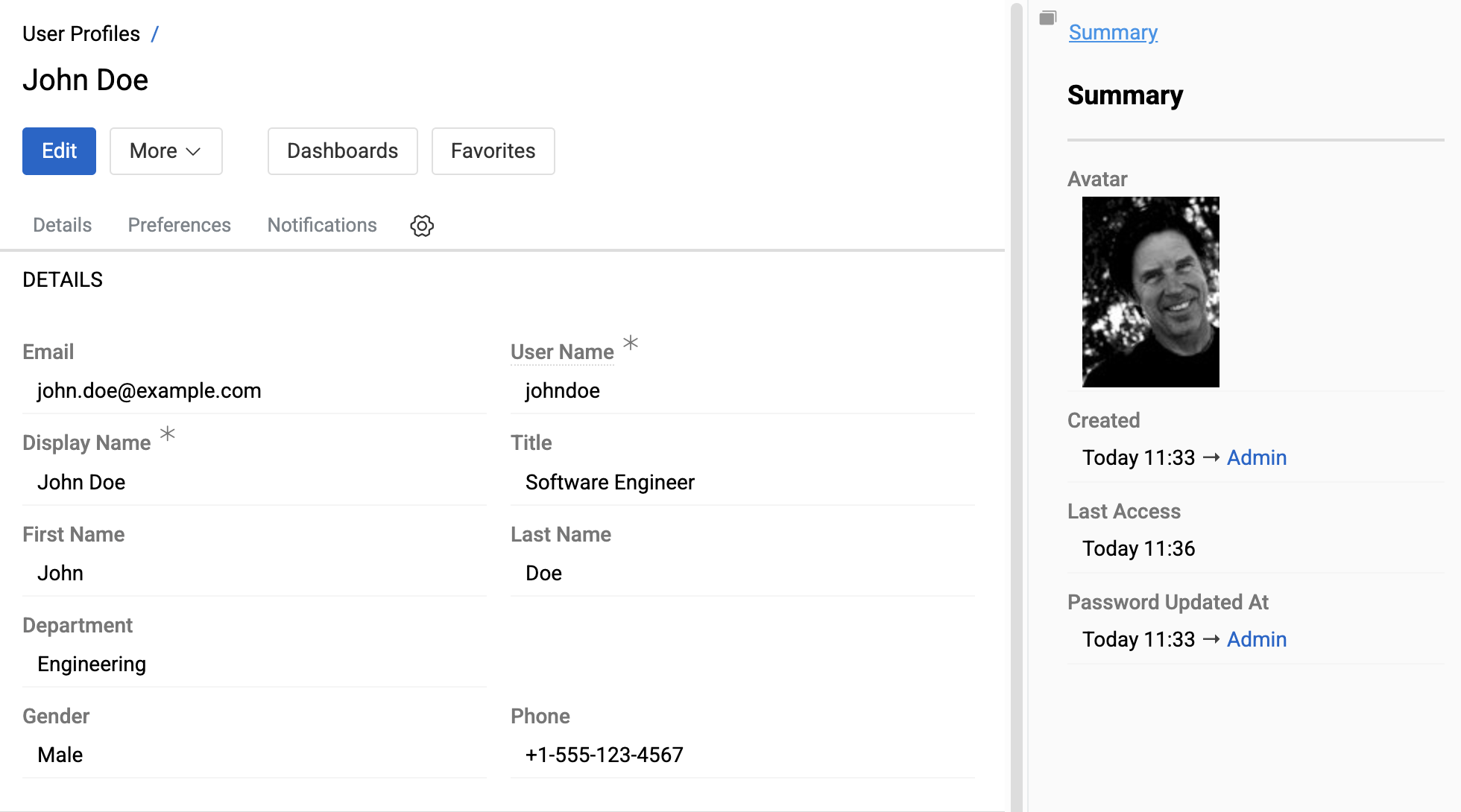 User profile