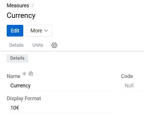 Currency fields