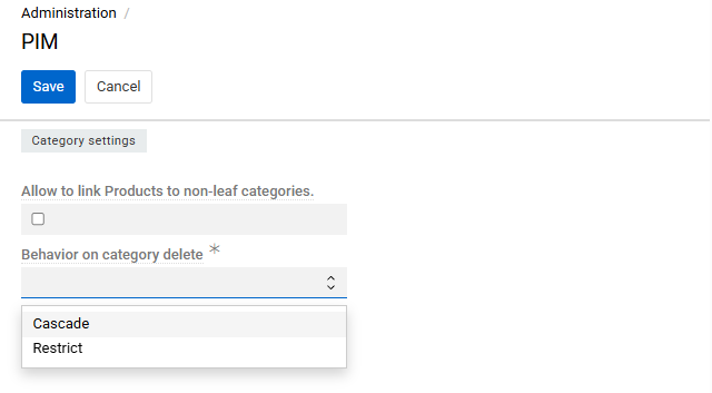 PIM Category Settings