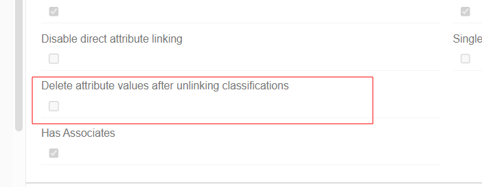 Delete attribute values option