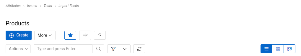 List view header buttons