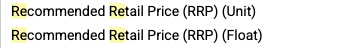 Numeric with unit field