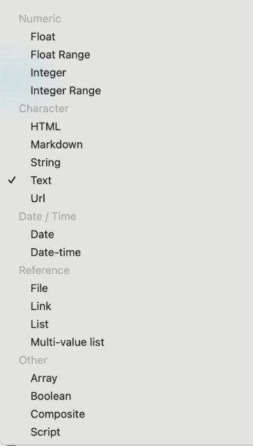 Attribute types