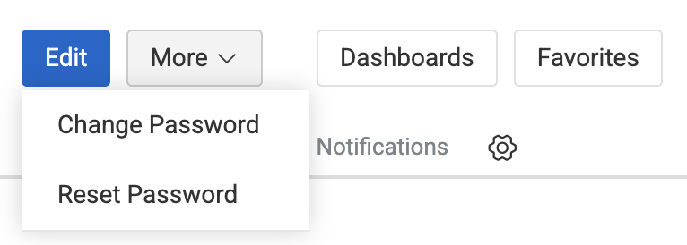 Password actions