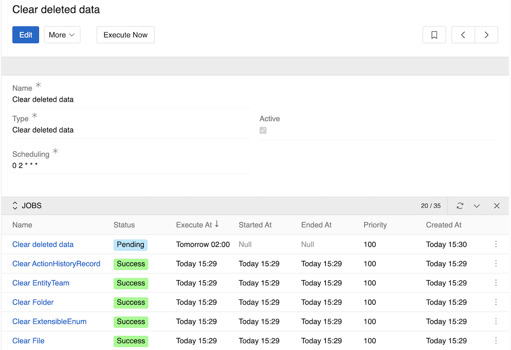 Clear deleted data