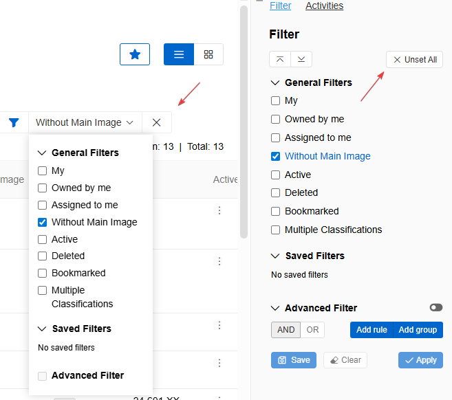 Reset Filter