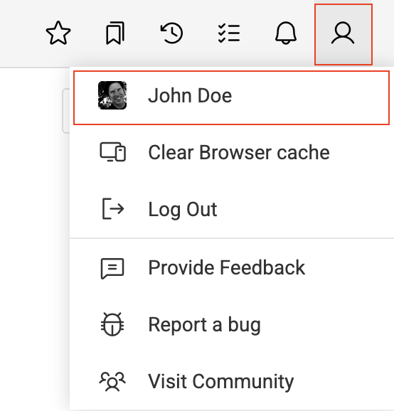 User Menu