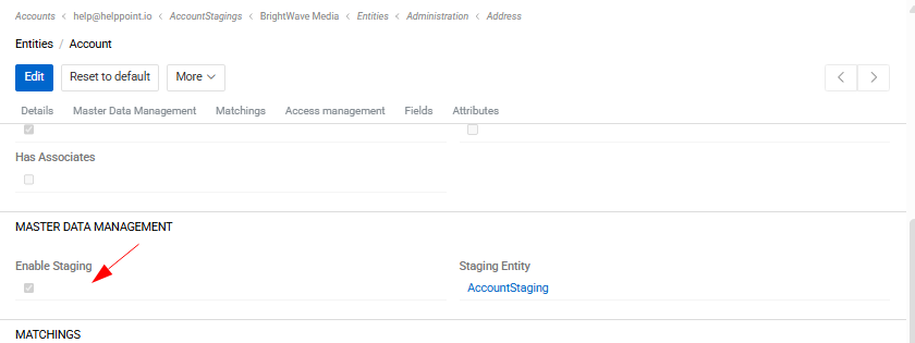 Enable staging