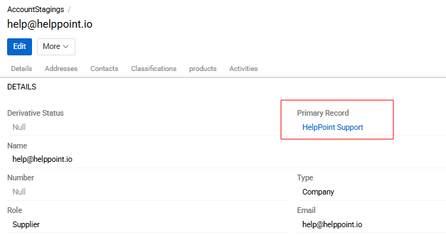 Primary record