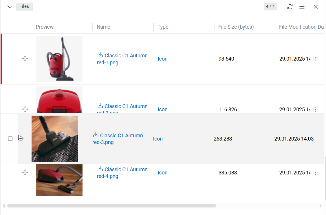 Images order