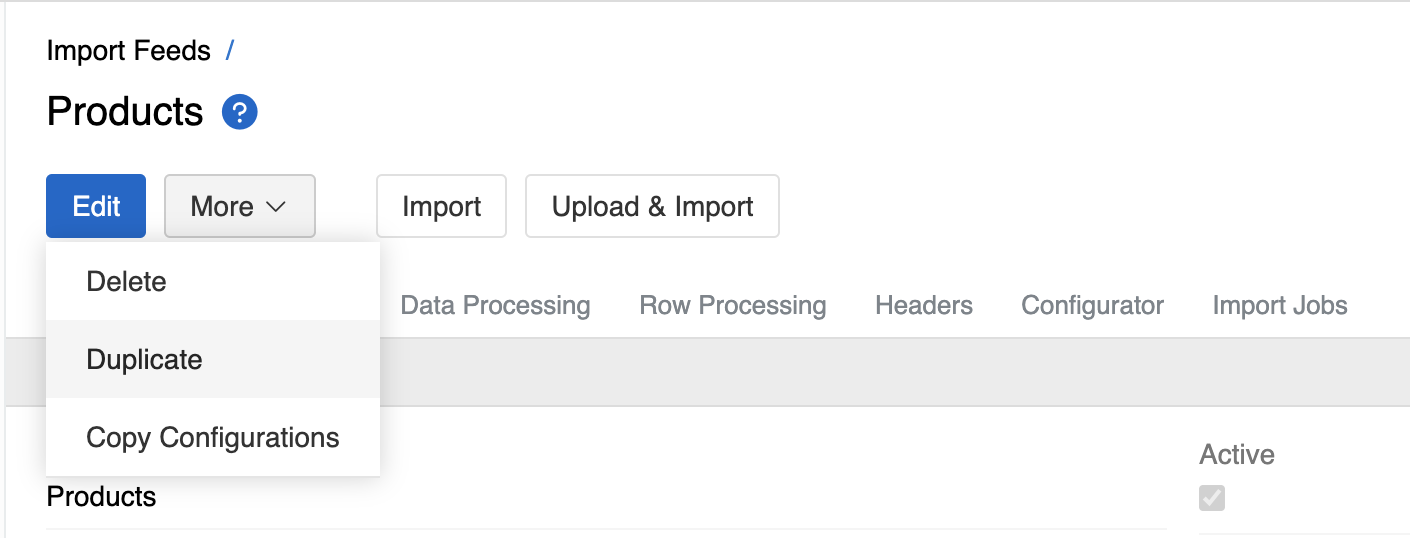 Copy configuration