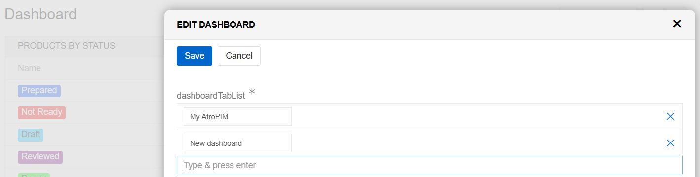 New dashboard